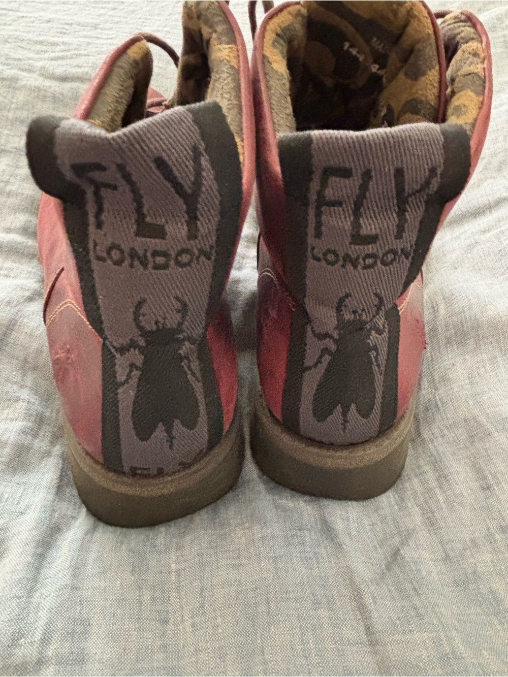 Fly London Burgundy leather Ankle Boots.